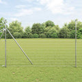 Vidaxl hek met paal zilver 1,5 x 10 m staal en pvc