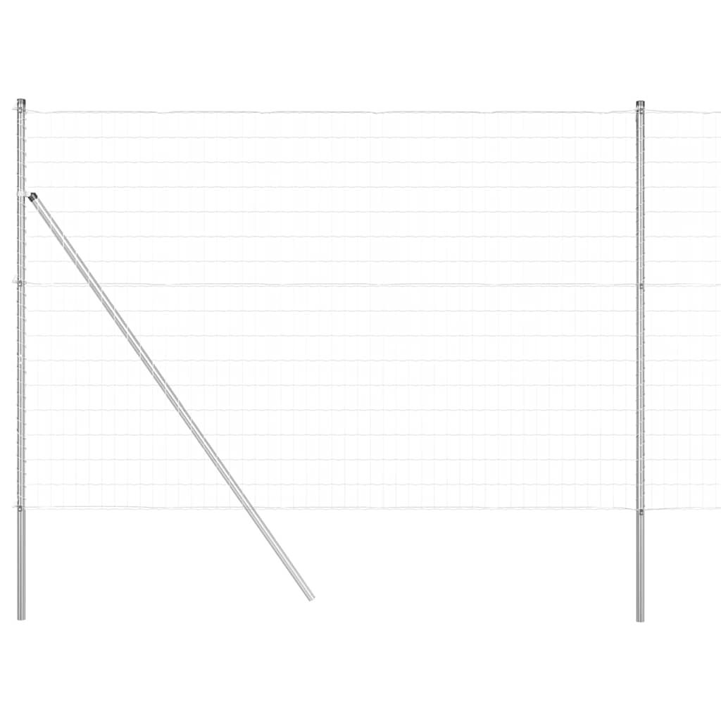 Vidaxl hek met paal zilver 1,6 x 10 m staal en pvc