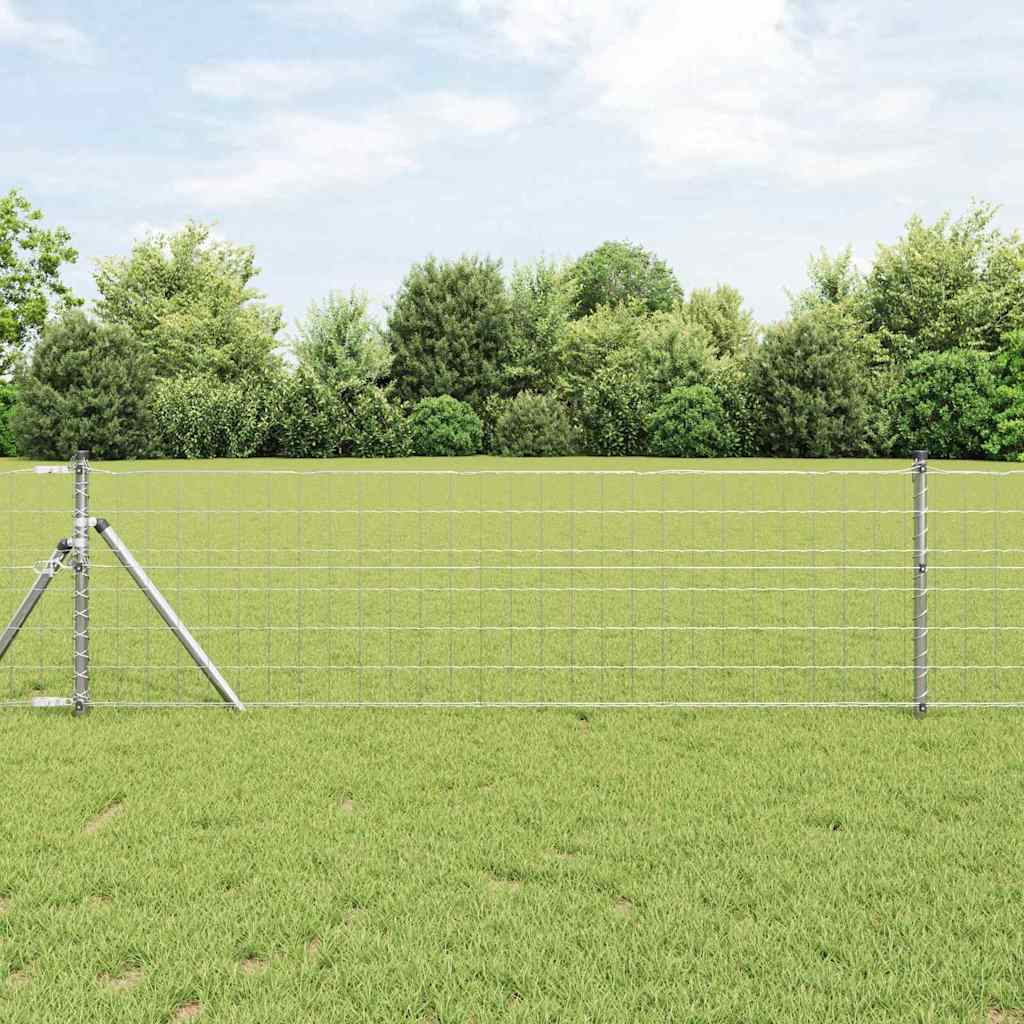 Vidaxl hek met paal zilver 0,6 x 10 m staal en pvc