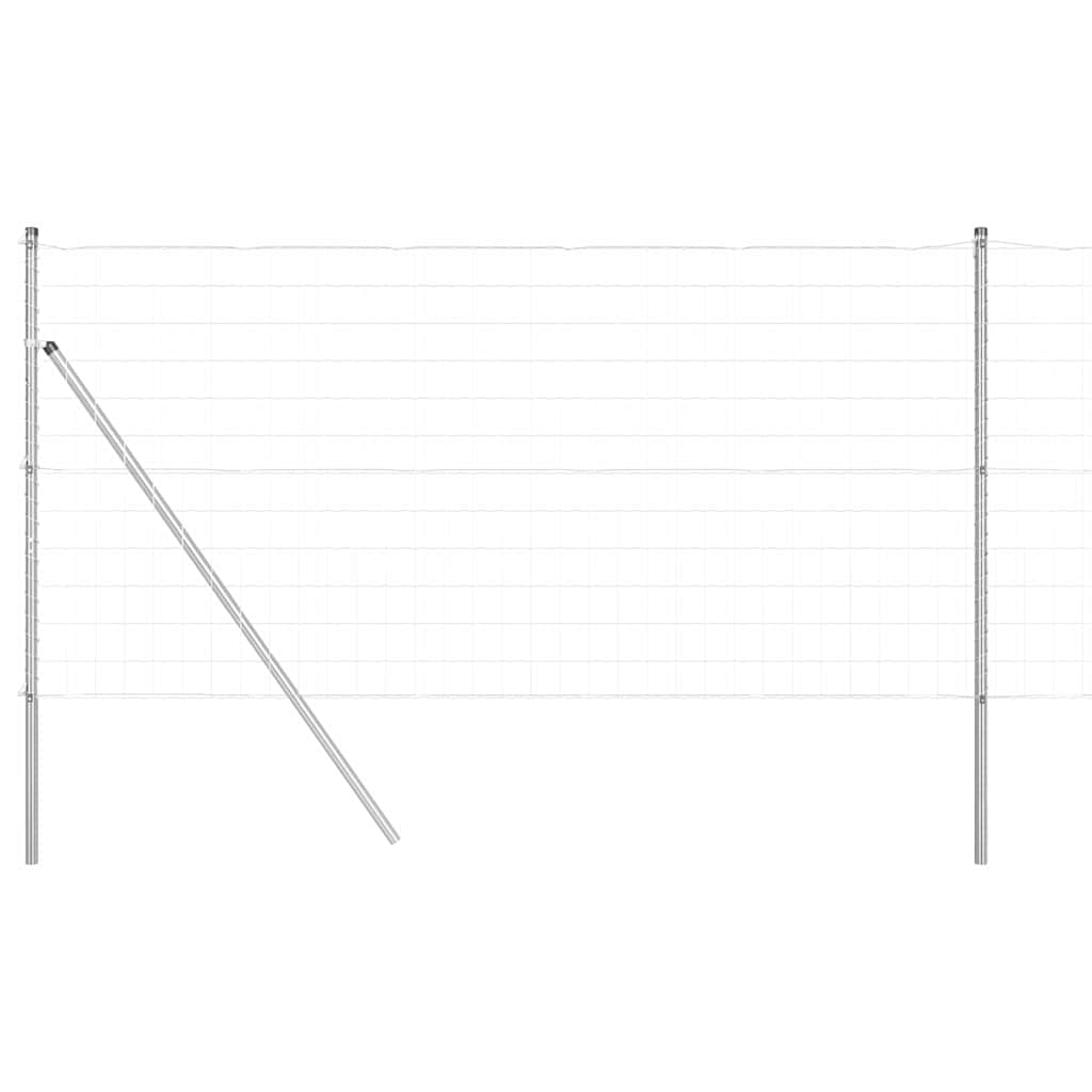 Vidaxl hek met paal zilver 1,2 x 10 m staal en pvc