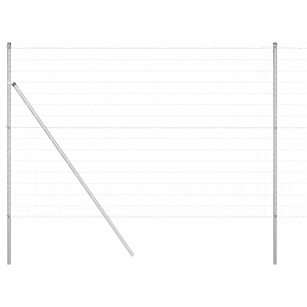 Vidaxl hek met paal zilver 1,6 x 10 m staal en pvc