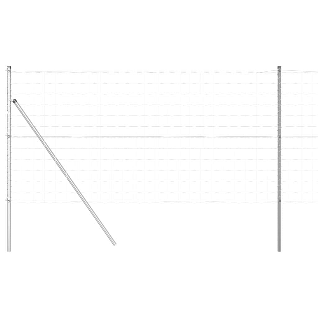 Vidaxl hek met paal zilver 1,4 x 10 m staal en pvc
