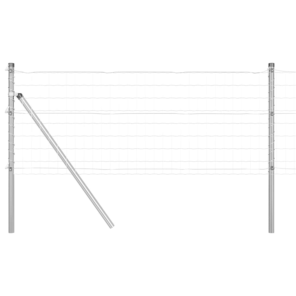 Vidaxl hek met paal zilver 0,6 x 25 m staal en pvc