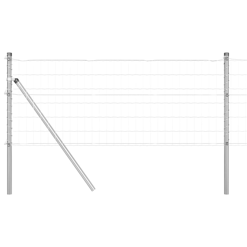 Vidaxl hek met paal zilver 0,8 x 25 m staal en pvc