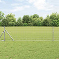 Vidaxl hek met paal zilver 0,6 x 25 m staal en pvc
