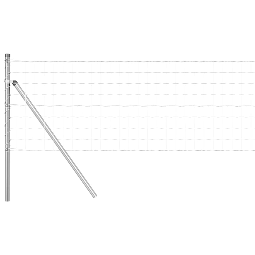 Vidaxl hek met paal zilver 0,8 x 10 m staal en pvc
