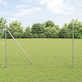 Vidaxl hek met paal zilver 1,5 x 10 m staal en pvc