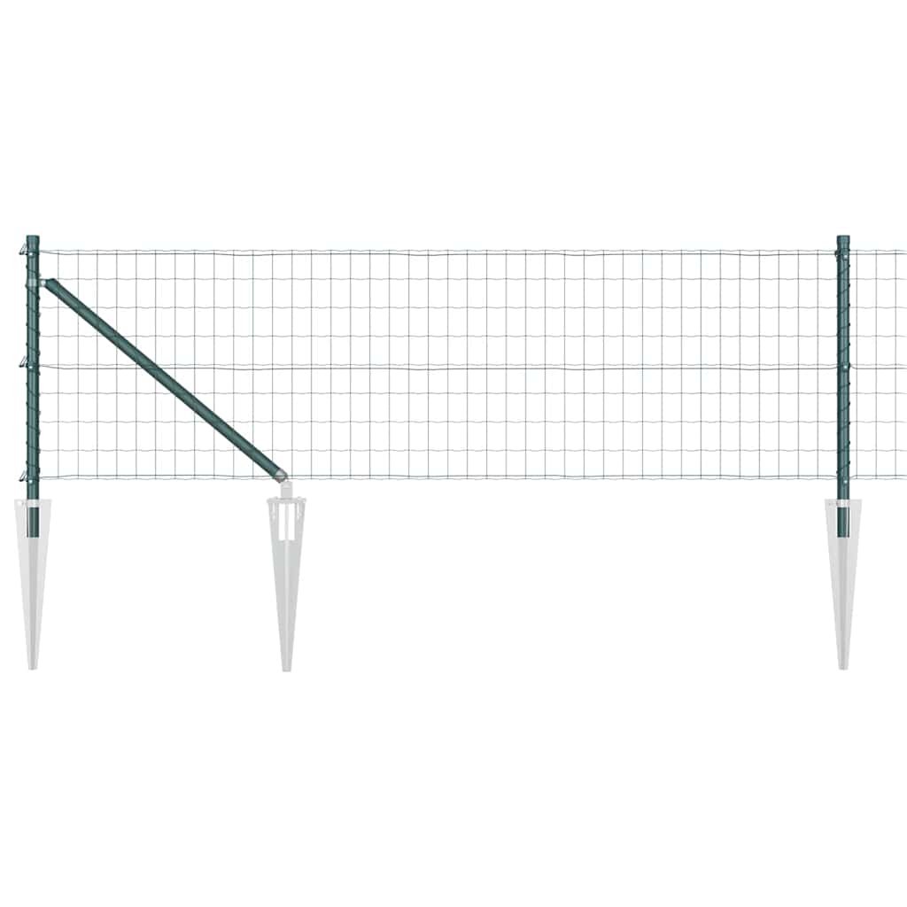 Vidaxl hek met paal groen 0,6 x 10 m staal en pvc