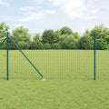 Vidaxl hek met paal groen 1,2 x 10 m staal en pvc