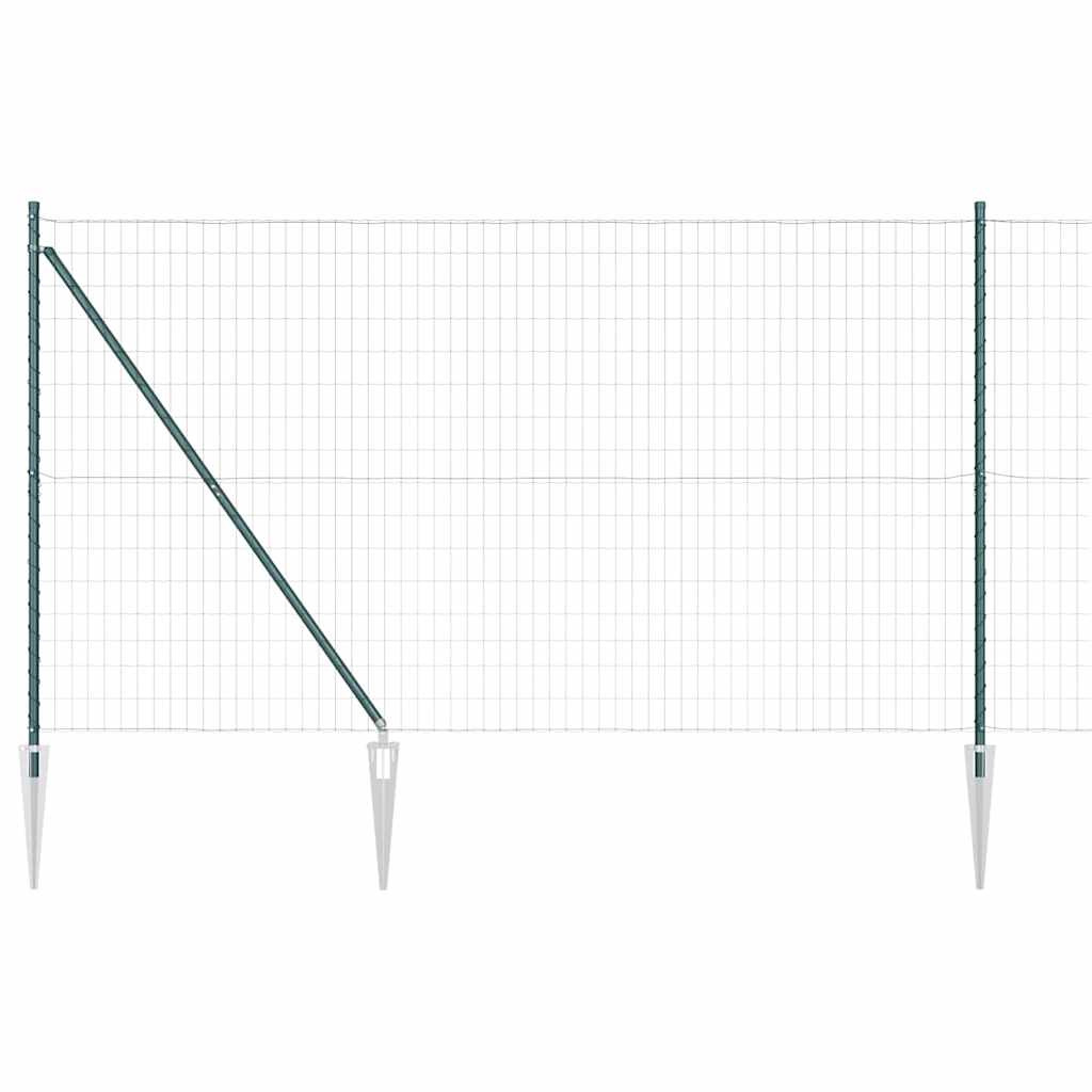 Vidaxl hek met paal groen 1,6 x 10 m staal en pvc