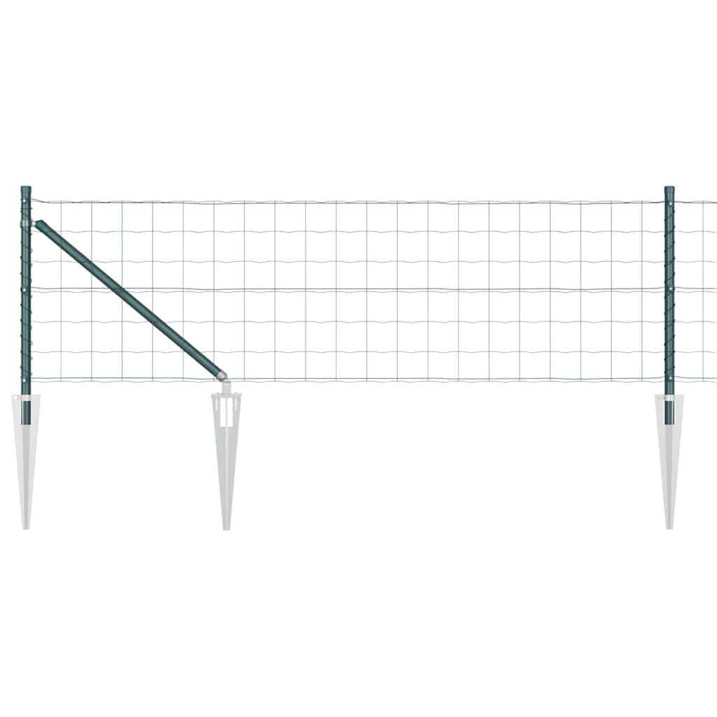 Vidaxl hek met paal groen 0,8 x 10 m staal