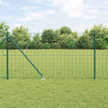 Vidaxl hek met paal groen 1 x 10 m staal
