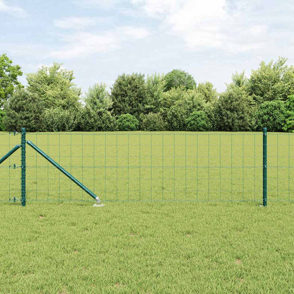 Vidaxl hek met paal groen 0,4 x 25 m staal en pvc
