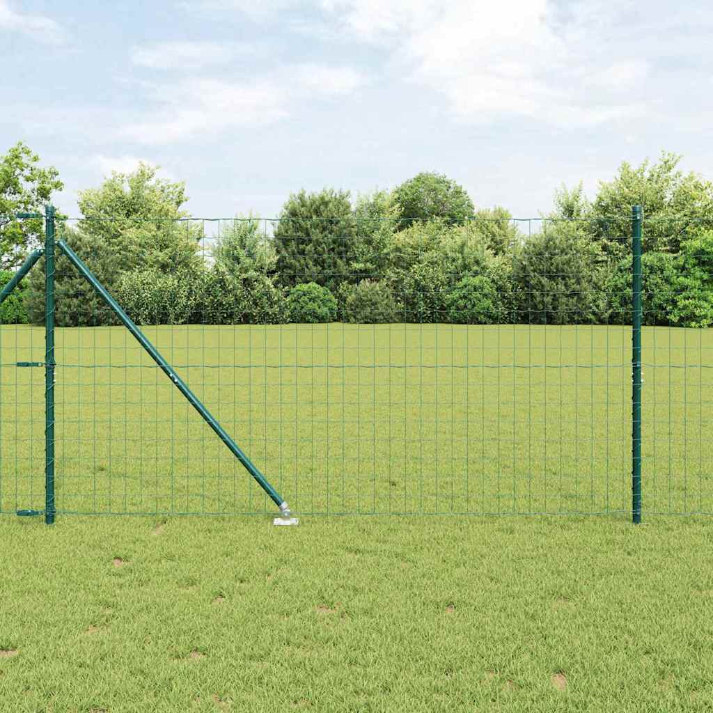 Vidaxl hek met paal groen 1,2 x 10 m staal