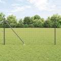 Vidaxl hek met paal grijs 1 x 10 m staal en pvc