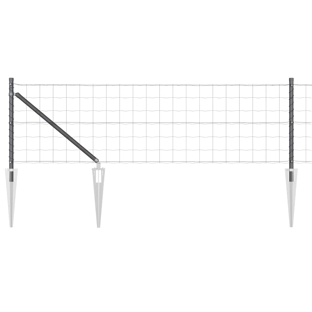 Vidaxl hek met paal grijs 0,4 x 10 m staal en pvc