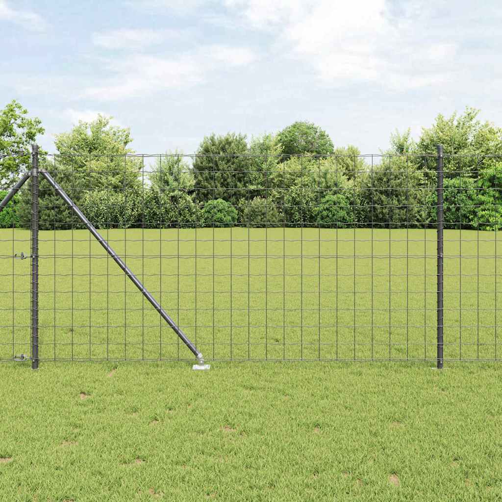 Vidaxl hek met paal grijs 1 x 10 m staal