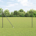 Vidaxl hek met paal grijs 1,6 x 10 m staal en pvc