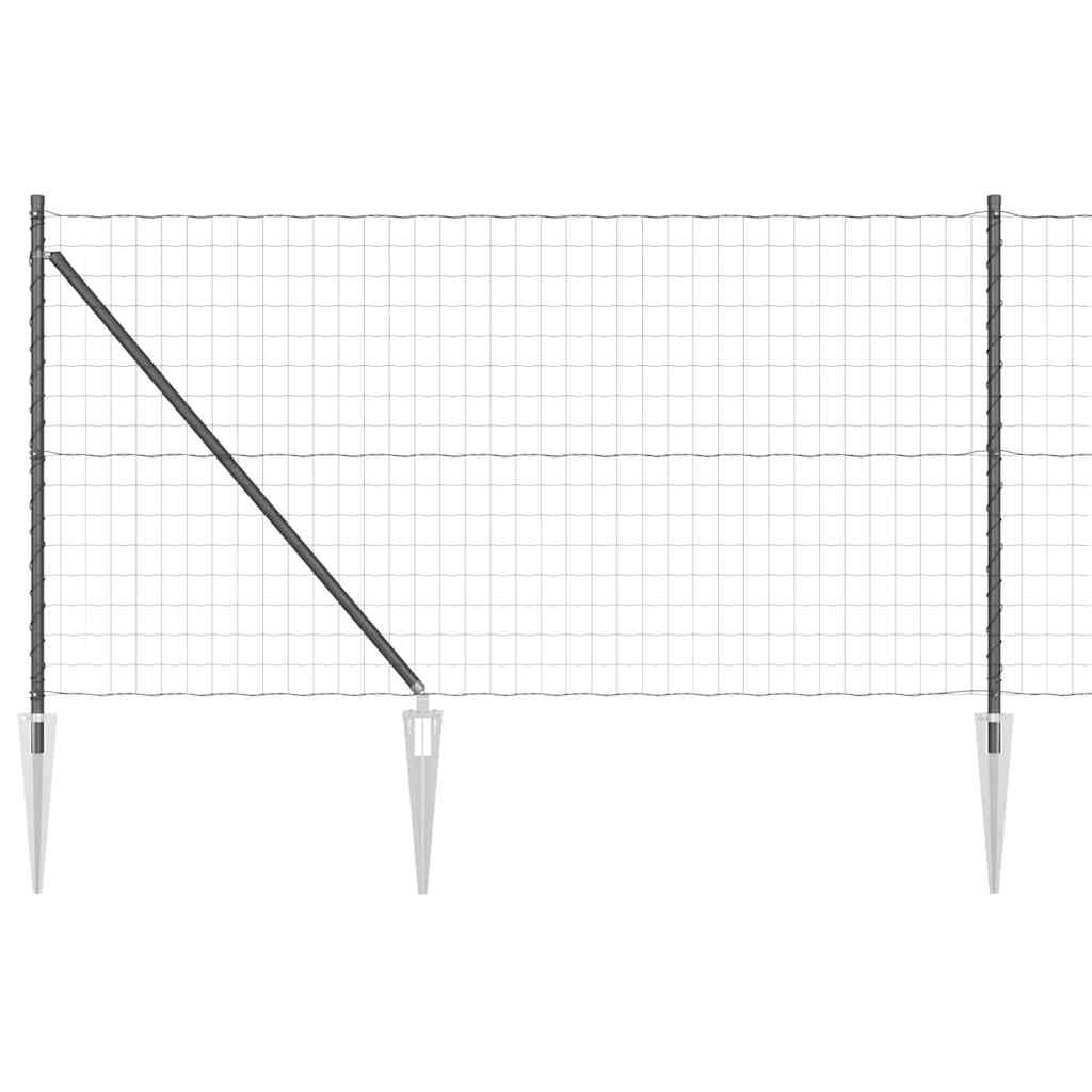 Vidaxl hek met paal grijs 1 x 10 m staal