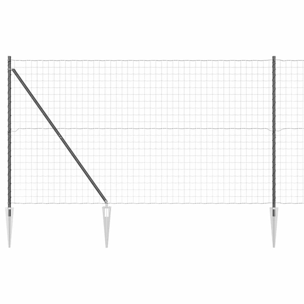 Vidaxl hek met paal grijs 1,6 x 10 m staal en pvc