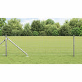 Vidaxl hek met paal zilver 0,8 x 10 m staal