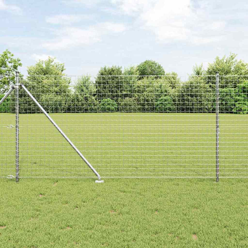 Vidaxl hek met paal zilver 1,2 x 10 m staal