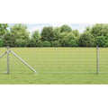 Vidaxl hek met paal zilver 0,8 x 10 m staal