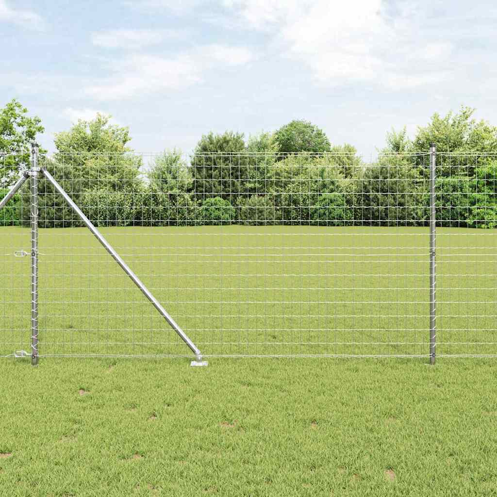 Vidaxl hek met paal zilver 1 x 10 m staal