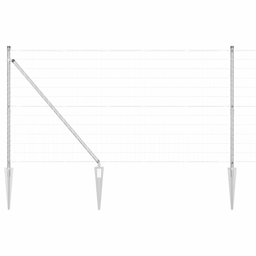 Vidaxl hek met paal zilver 1,2 x 10 m staal