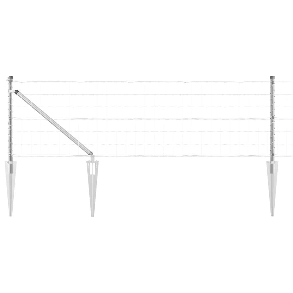 Vidaxl hek met paal zilver 0,8 x 10 m staal