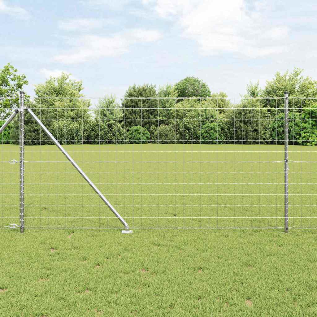 Vidaxl hek met paal zilver 1,2 x 10 m staal