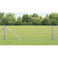 Vidaxl hek met paal zilver 0,8 x 10 m staal
