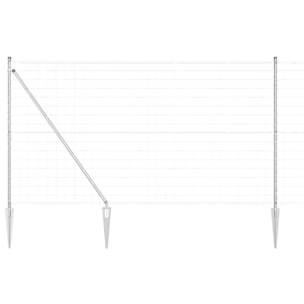 Vidaxl hek met paal zilver 1,5 x 10 m staal