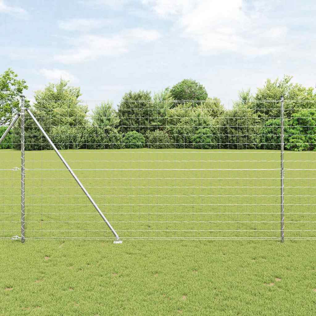 Vidaxl hek met paal zilver 1,6 x 10 m staal
