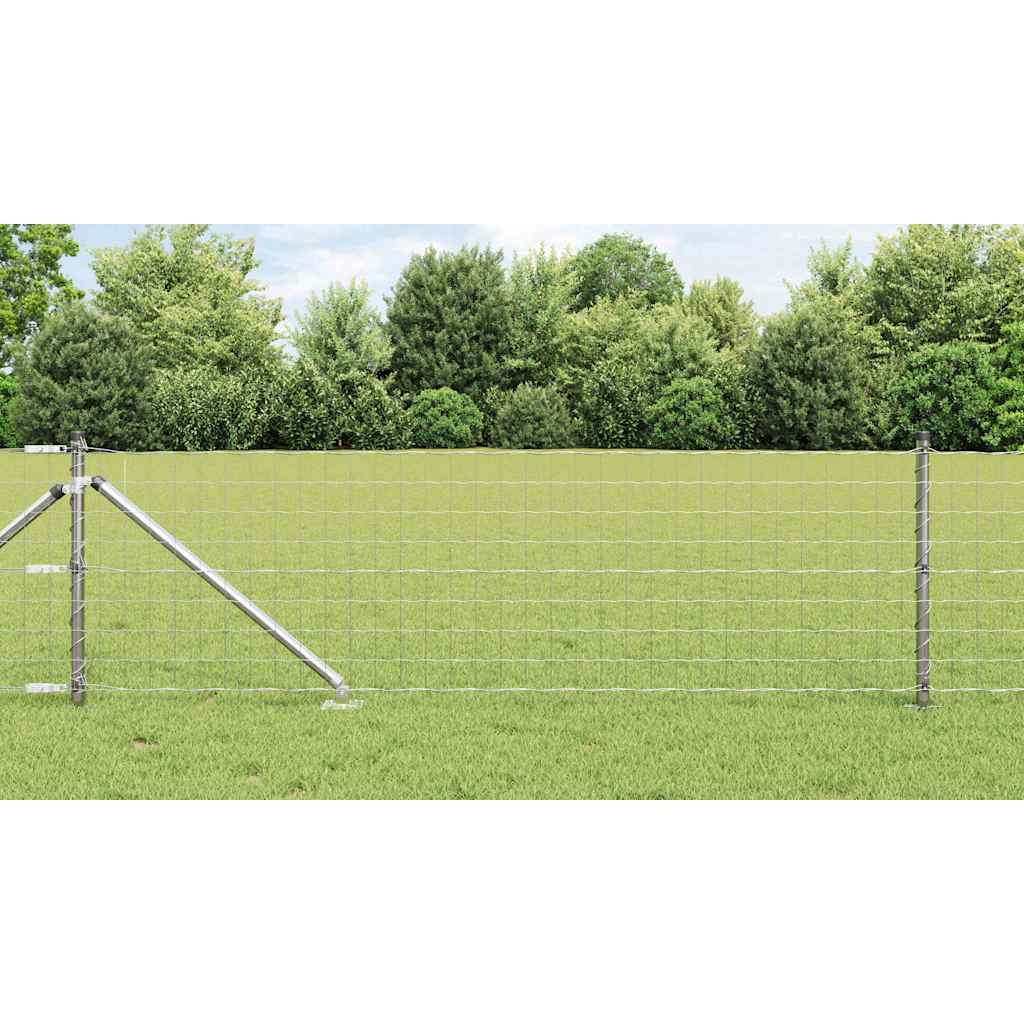 Vidaxl hek met paal zilver 0,4 x 10 m staal