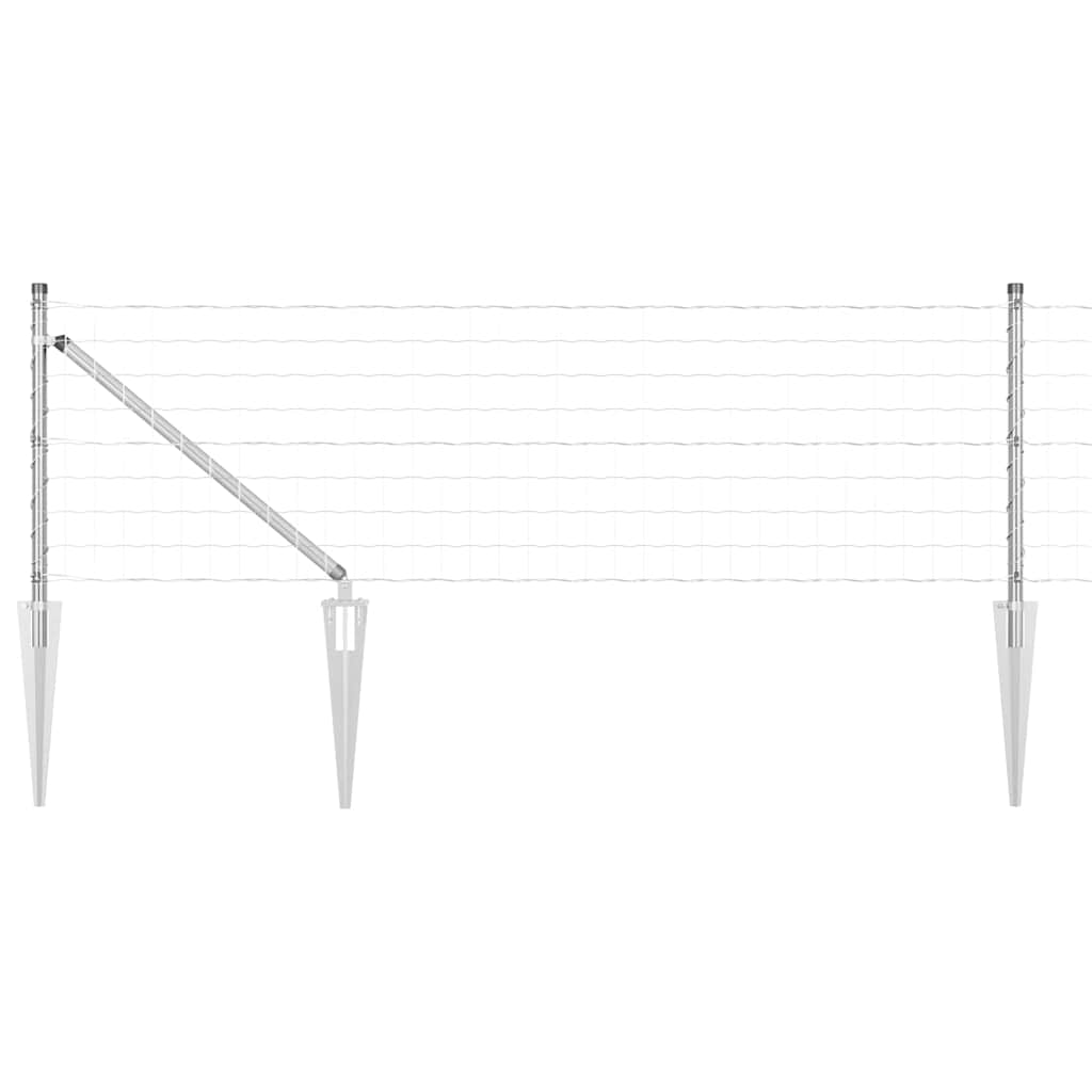 Vidaxl hek met paal zilver 0,6 x 10 m staal