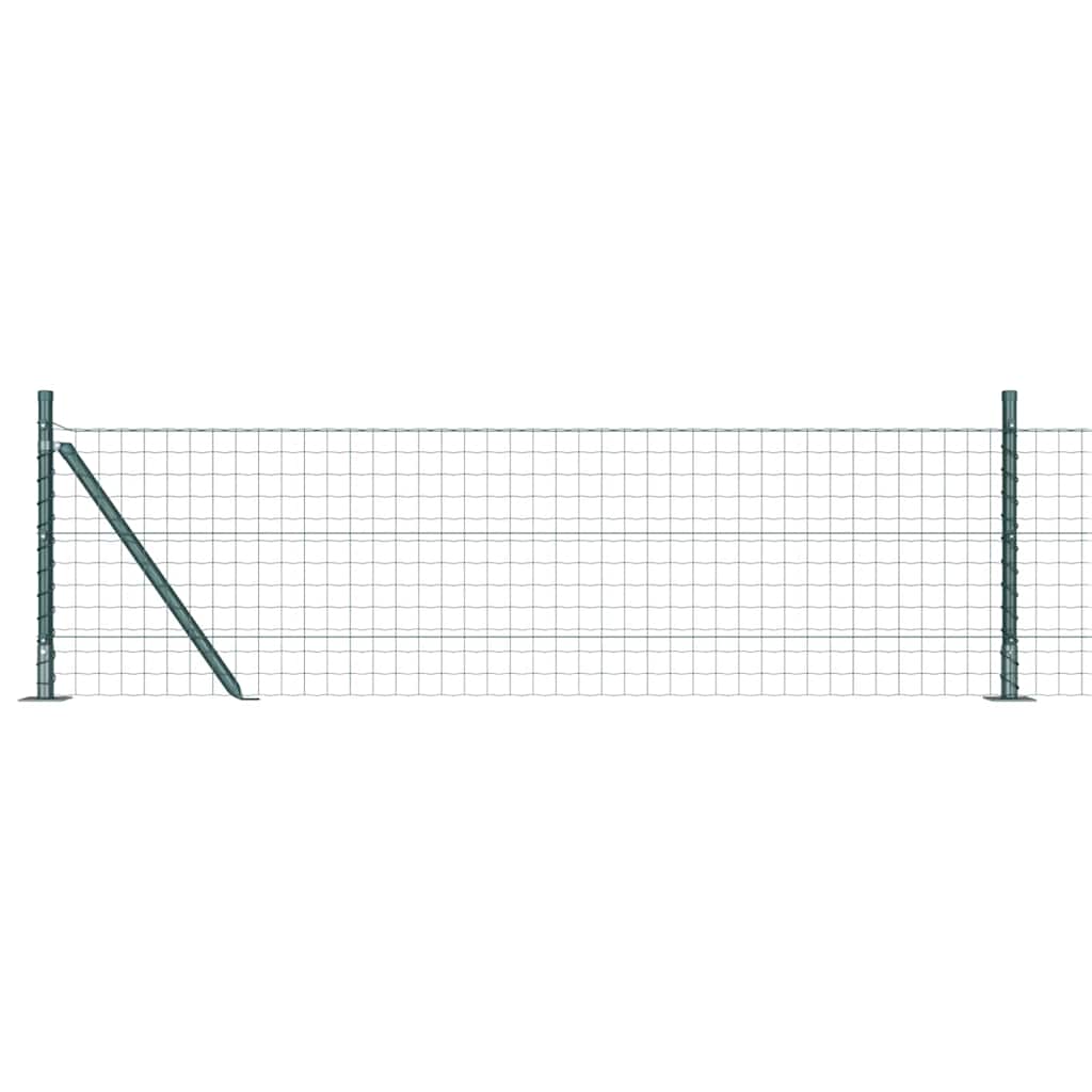 Vidaxl hek met paal groen 0,6 x 10 m staal en pvc
