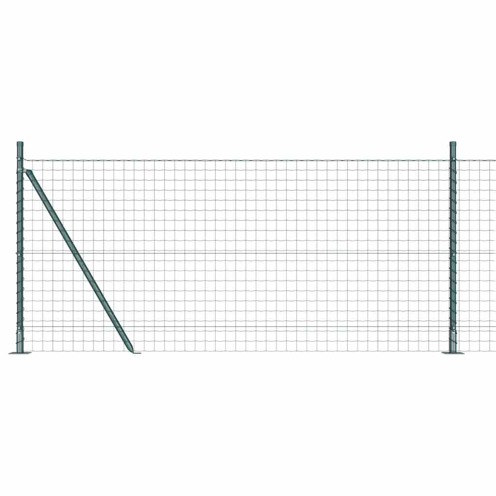 Vidaxl hek met paal groen 1 x 10 m staal en pvc