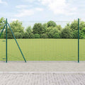 Vidaxl hek met paal groen 1,4 x 10 m staal en pvc