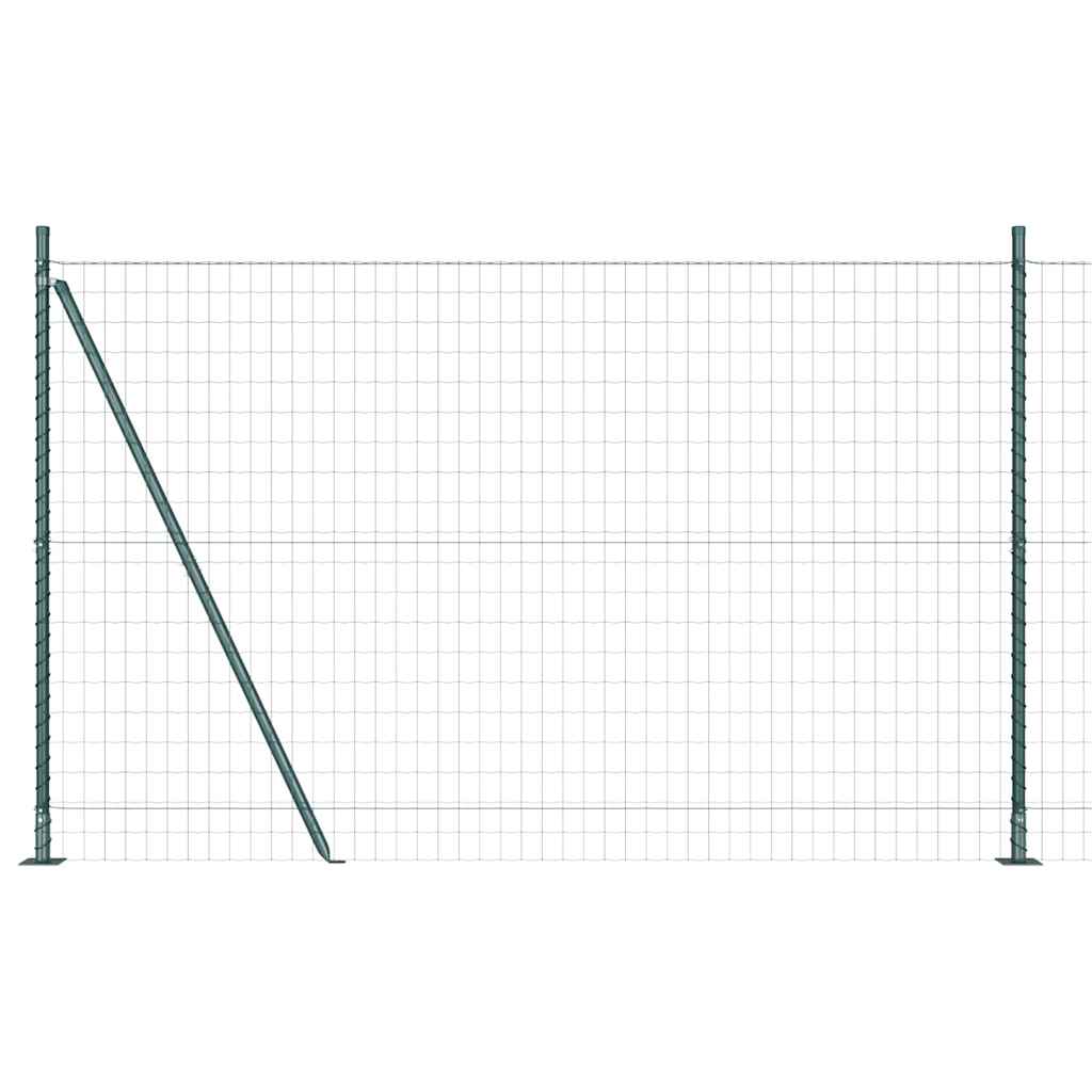Vidaxl hek met paal groen 1,6 x 10 m staal en pvc