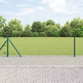 Vidaxl hek met paal groen 0,4 x 10 m staal en pvc