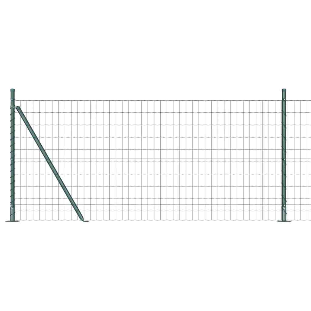 Vidaxl hek met paal groen 1 x 10 m staal en pvc