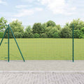 Vidaxl hek met paal groen 1,2 x 10 m staal en pvc