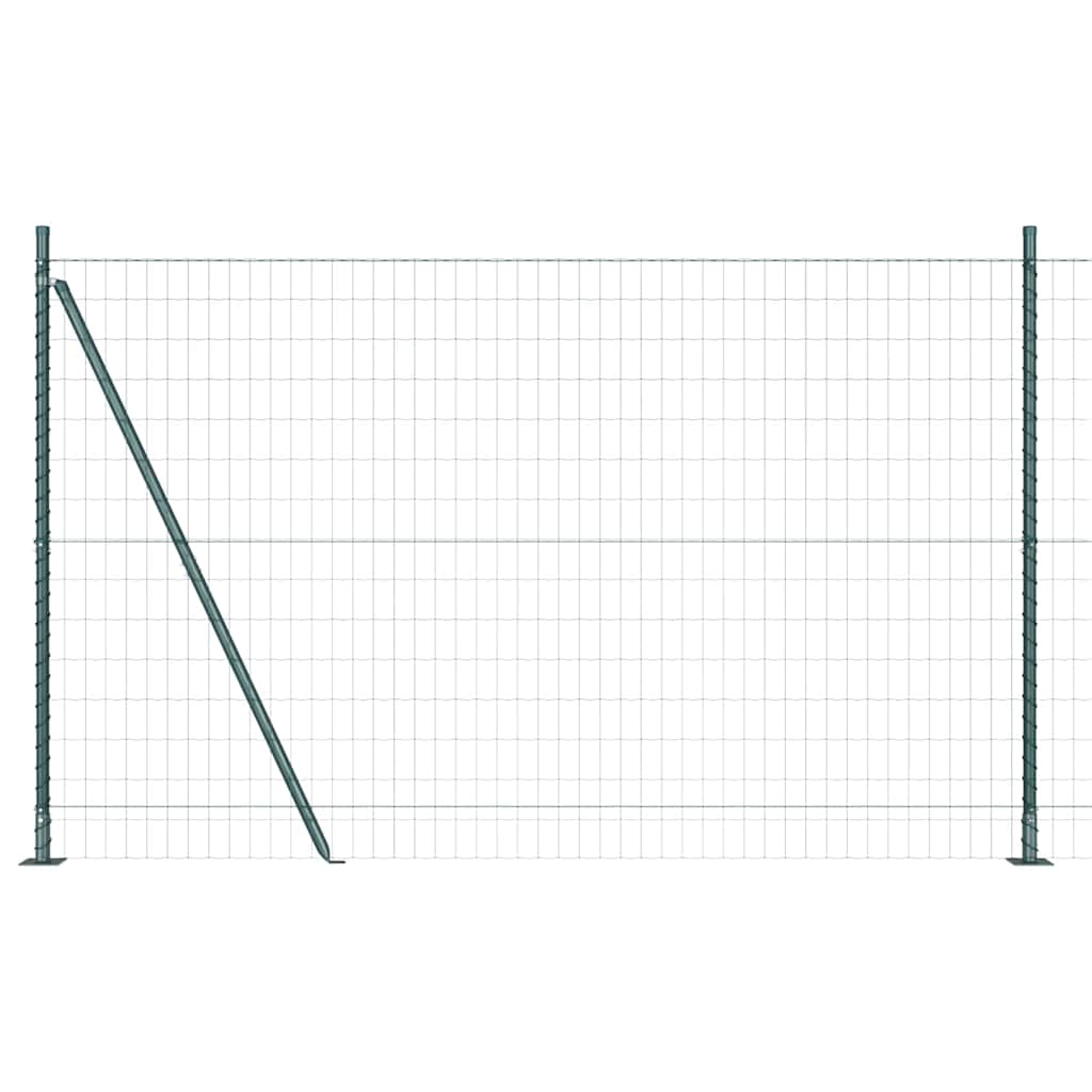 Vidaxl hek met paal groen 1,4 x 10 m staal en pvc