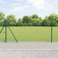 Vidaxl hek met paal groen 1 x 10 m staal en pvc