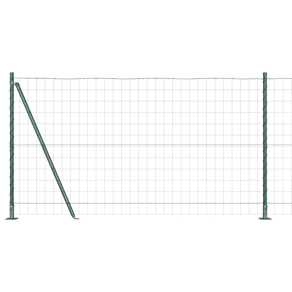 Vidaxl hek met paal groen 1,2 x 10 m staal en pvc