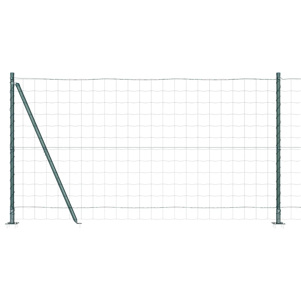 Vidaxl hek met paal groen 1,2 x 10 m staal