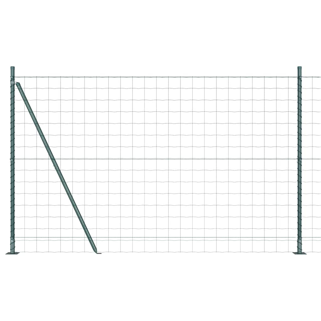 Vidaxl hek met paal groen 1,6 x 10 m staal en pvc