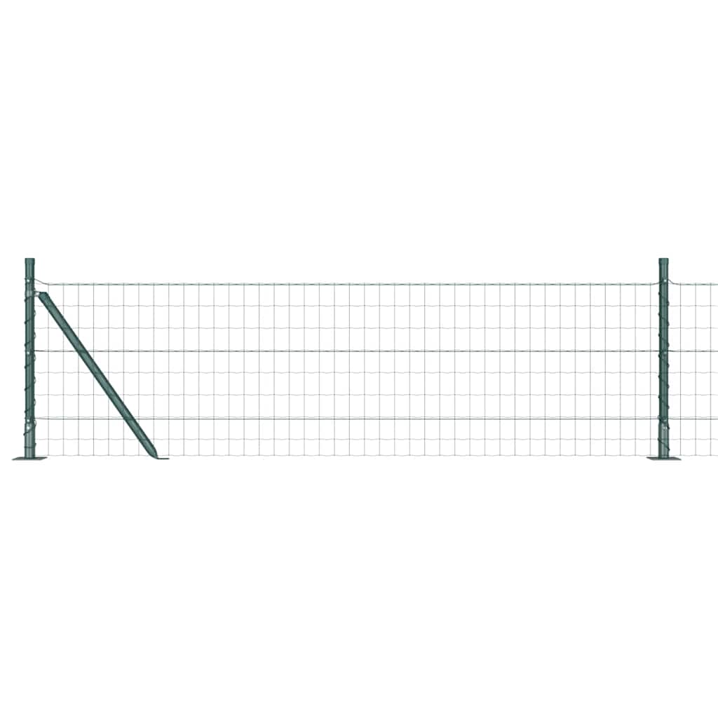 Vidaxl hek met paal groen 0,6 x 25 m staal en pvc