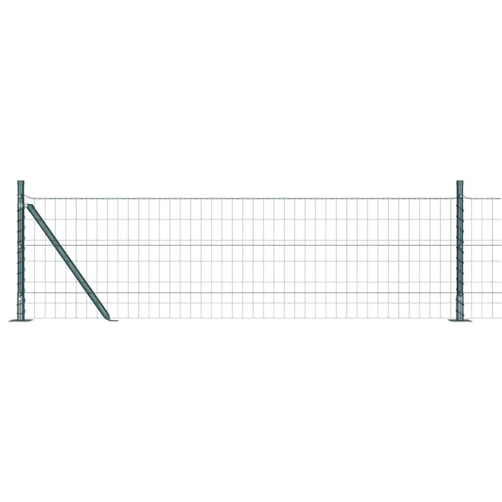 Vidaxl hek met paal groen 0,6 x 25 m staal en pvc